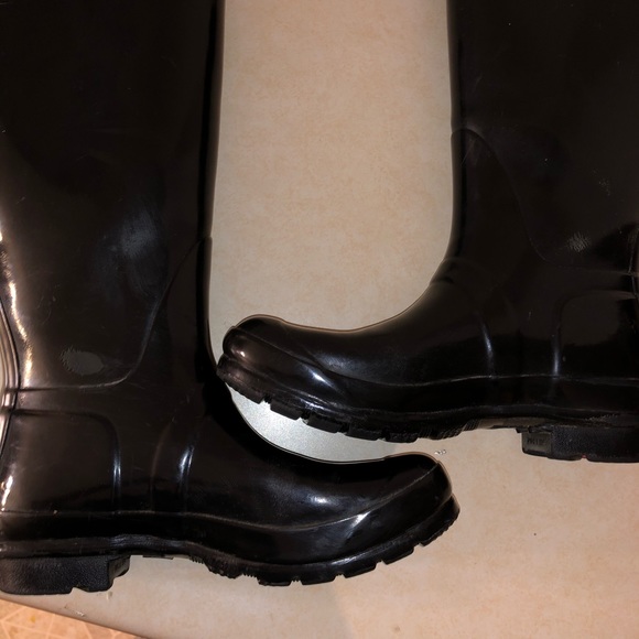Hunter black rubber snow rain boots size 7 women - Picture 6 of 9